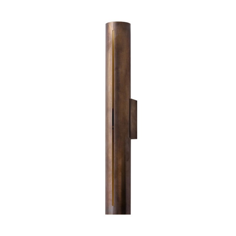 Modern Brass Cylinder LED Wall Sconce in Red Antique Brass - 01 01-white-background-red-antique-brass-cylinder-led-wall-sconce