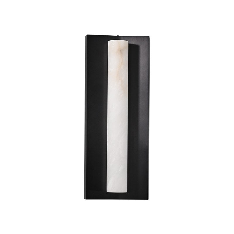 Modern Alabaster Wall Sconce - 01 01-white-background--snowflake-alabaster-wall-sconce-brushed-black