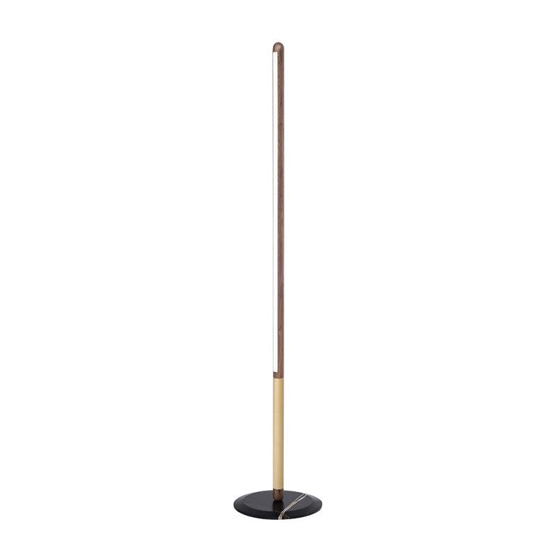 Modern Walnut LED Floor Lamp with Marble Base - 01 01-white-background-walnut-led-floor-lamp-natural-brass