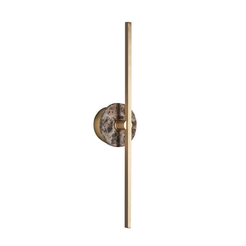Modern Stone Disc Linear Wall Sconce in Natural Brass - 01 01-white-background