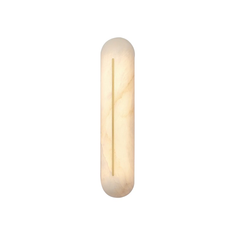 Modern Snowflake Alabaster Oval Wall Sconce - 01 01-white-background