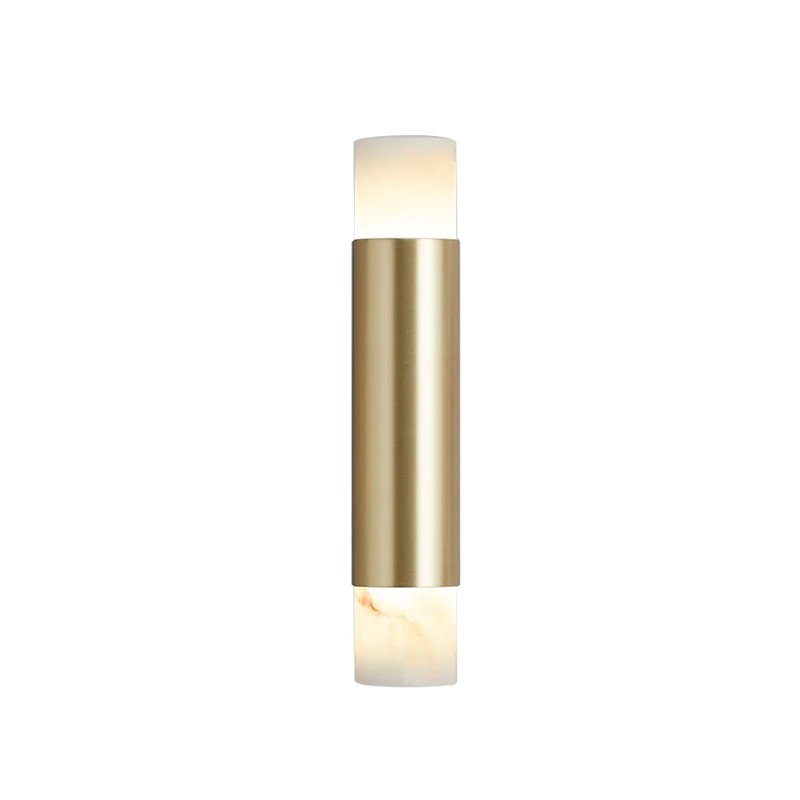 Modern Alabaster Slim Cylinder Wall Sconce - 01 01-white-background