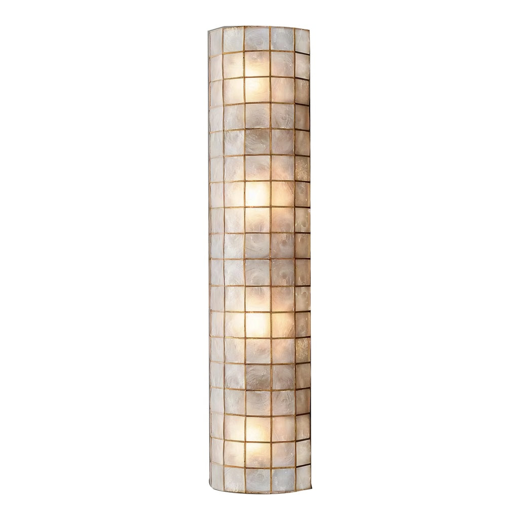 Modern Capiz Shell Mosaic Wall Sconce - 23 01-white-background-白底