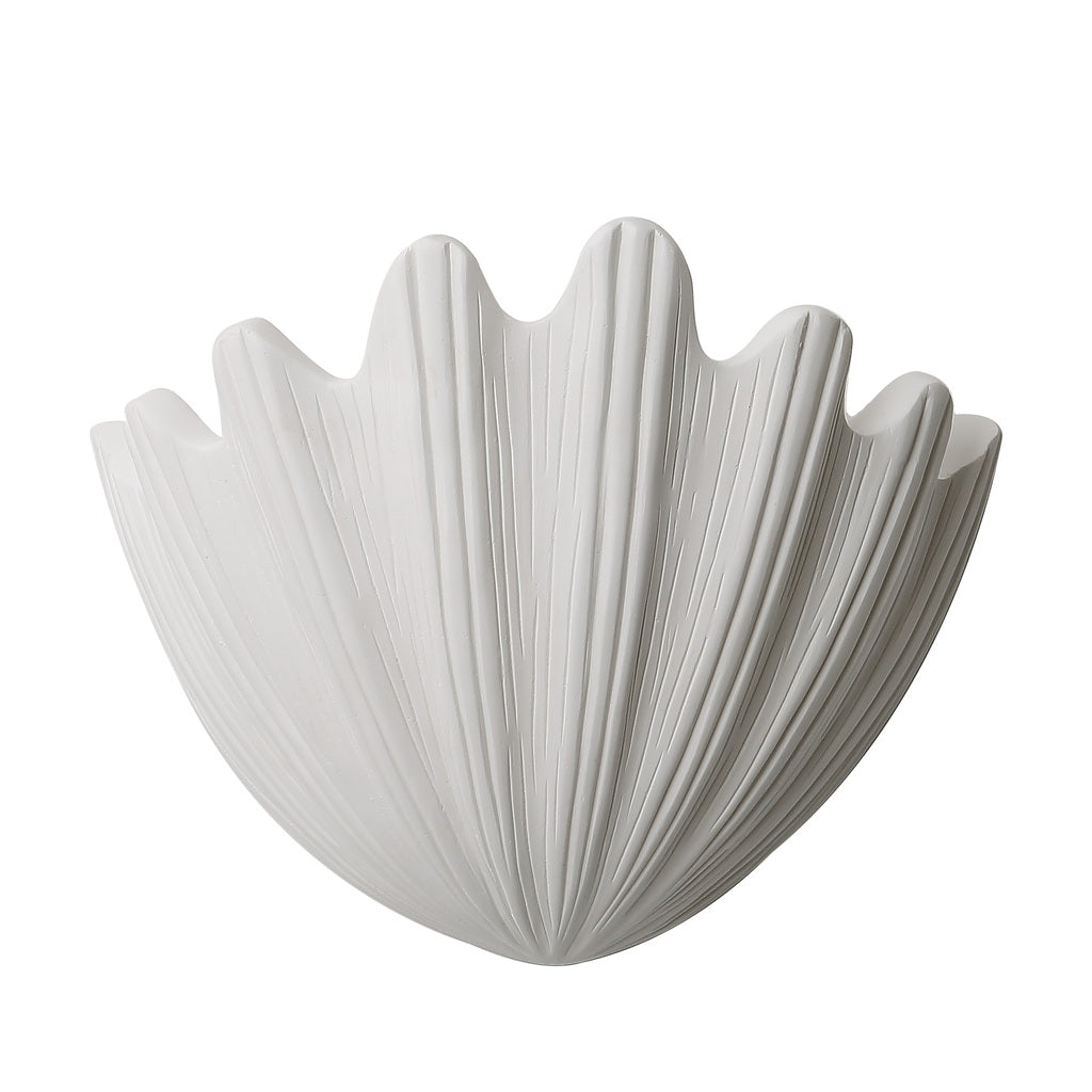 Modern Ribbed Shell Wall Sconce - 11 01-white-background