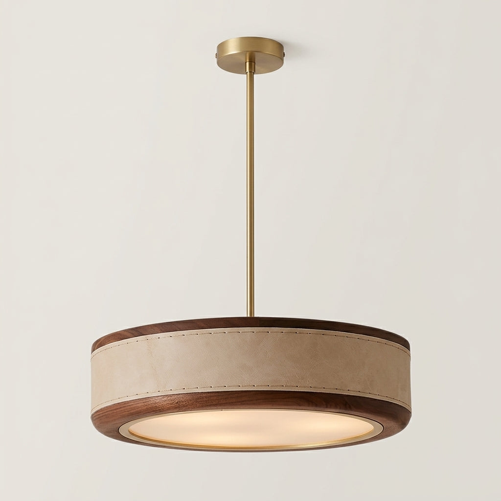 Calvurne Walnut Wood Ring LED Ceiling Light