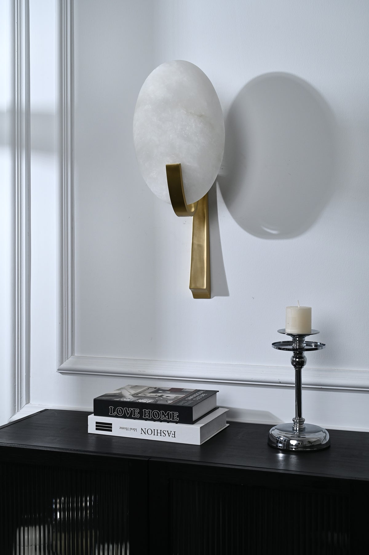Modern Alabaster Oval Stem Wall Sconce - 02 02-DSC_6951