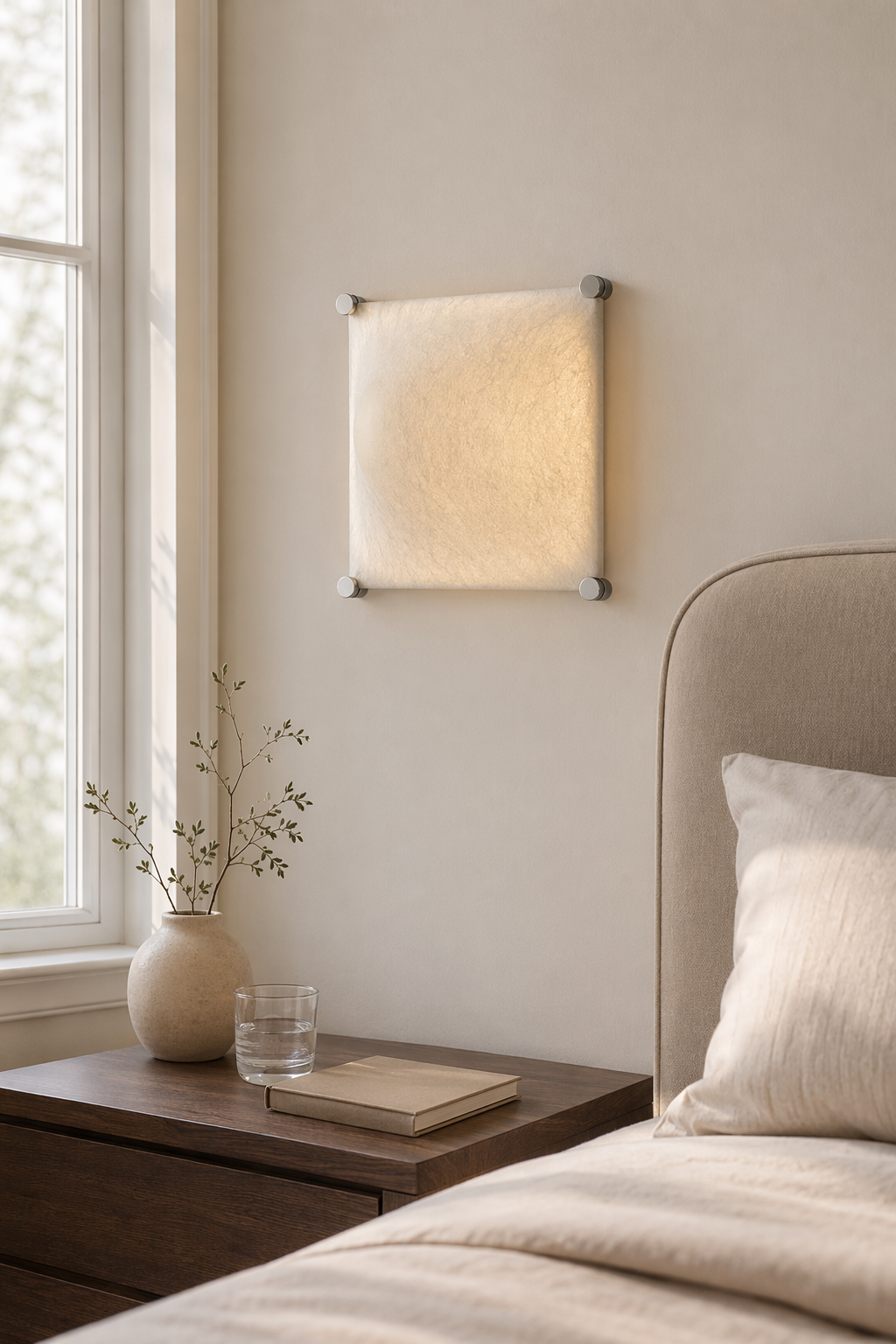 Modern Square Mulberry Silk wall scone in Chrome - product image 19