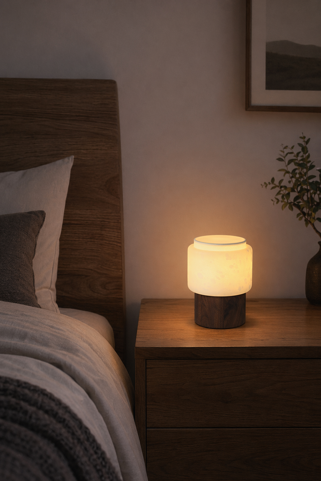 Modern Alabaster Wood Cylinder Table Lamp - 02 02-bedroom-nightstand-wide