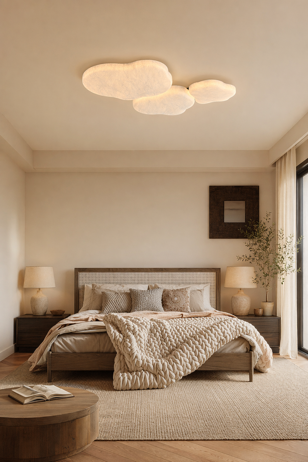 Modern Mulberry Silk Cloud Ceiling Light in White - product image 08