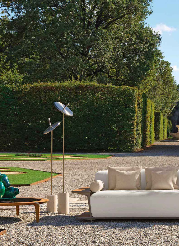 Modern Travertine Leather Floor Lamp in Gold - 02 02-detail-travertine-leather-floor-lamp-living-room