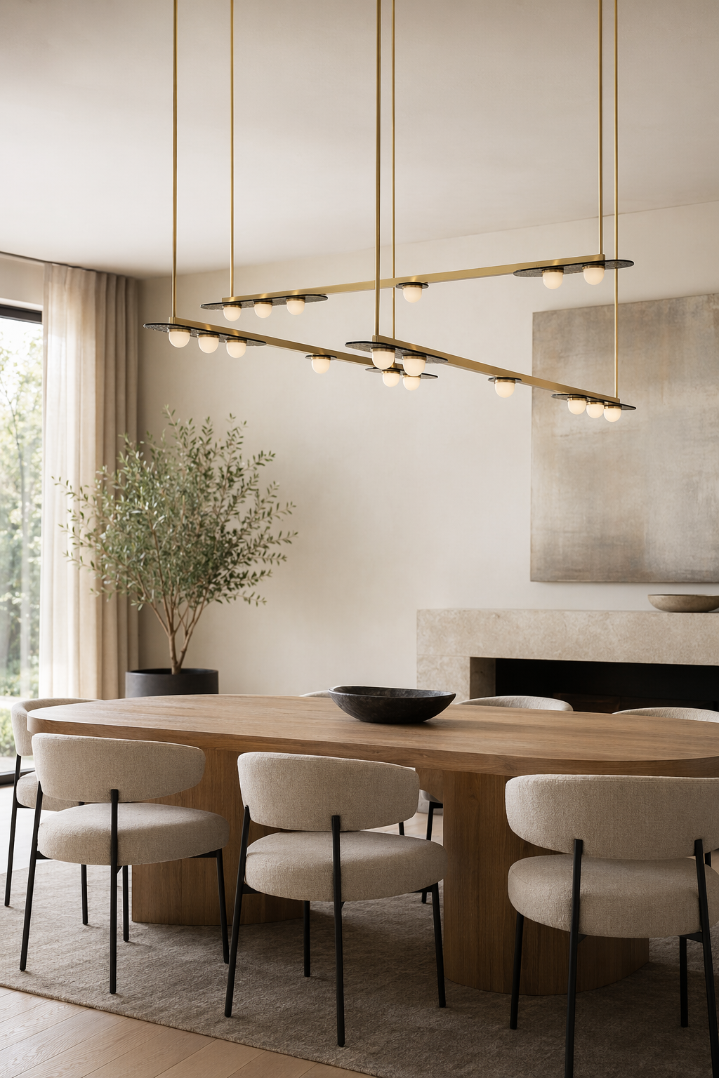 Modern Linear Glass Globe Chandelier - generated main 02 02-dining-or-living-wide