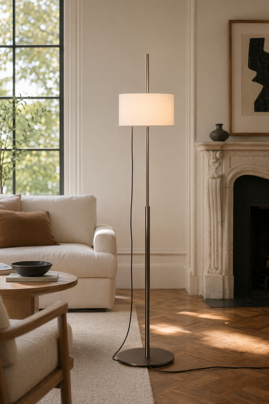 Modern Fabric Shade Table and Floor Lamp - generated main 02 02-dining-or-living-wide
