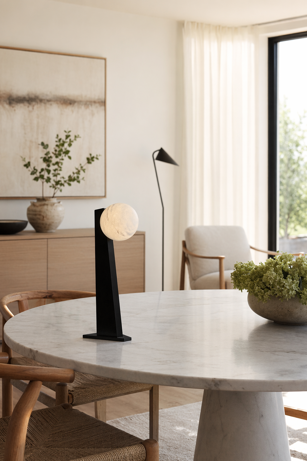 Modern Tapered Globe Table Lamp - generated main 02 02-dining-or-living-wide