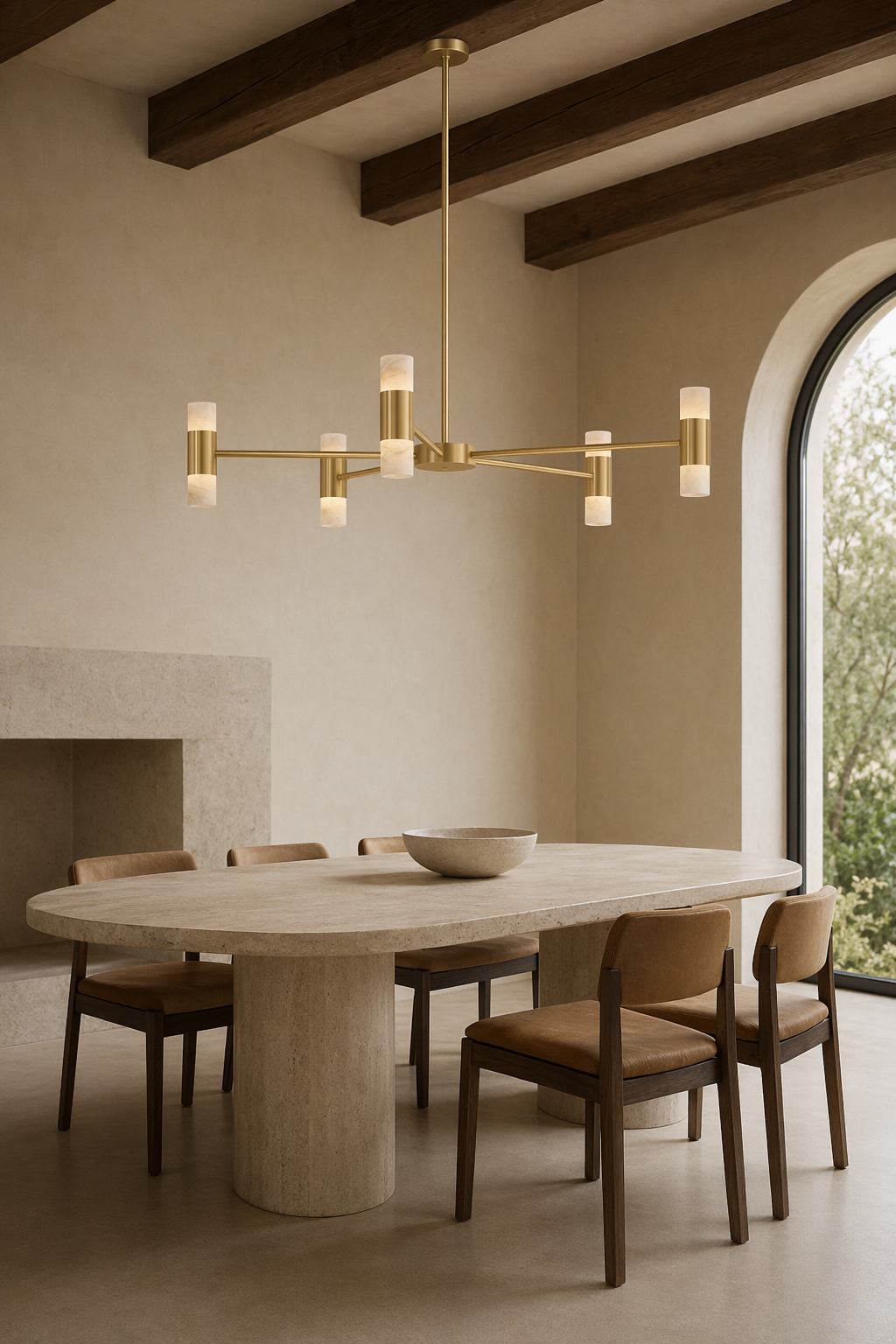 Modern Alabaster Branch Chandelier - generated main 02 02-dining-room-wide