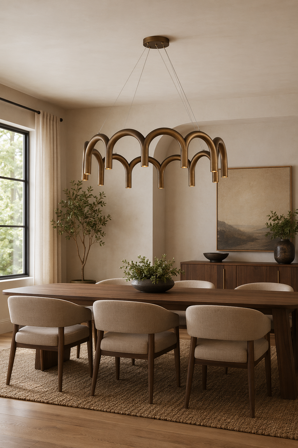 Modern Arched Multi-Light Chandelier - 02 02-generated-dining-scene