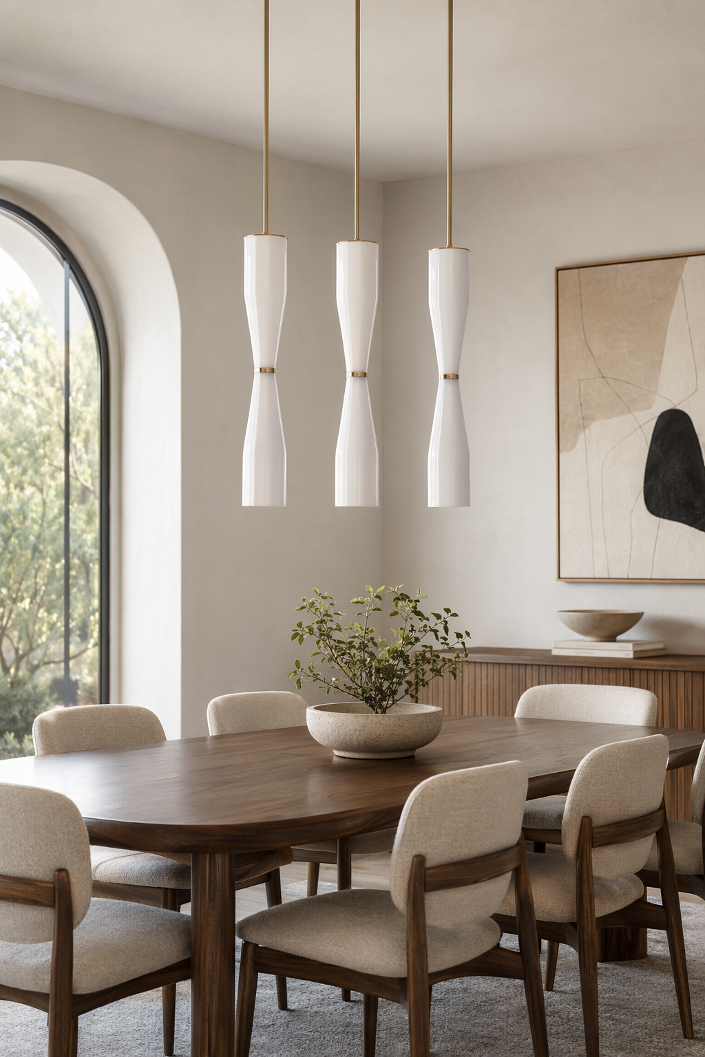 Modern Hourglass Cluster Pendant Light - 02 02-generated-dining-scene