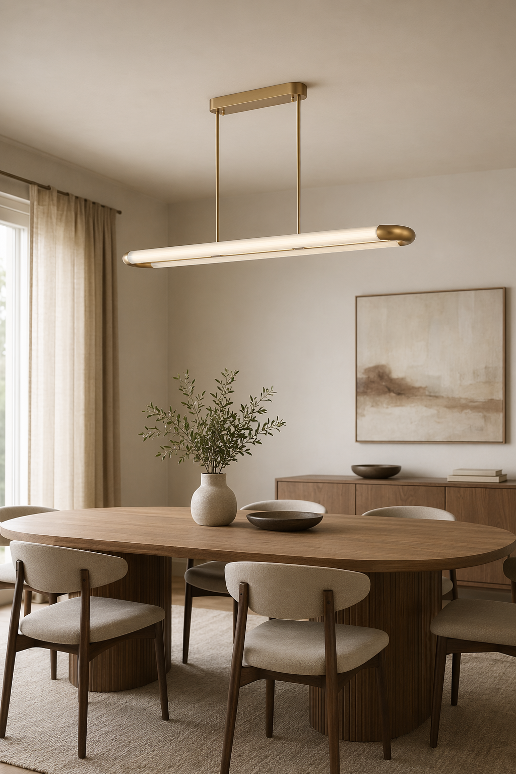 Modern Linear Tube Pendant Light - 02 02-generated-dining-scene