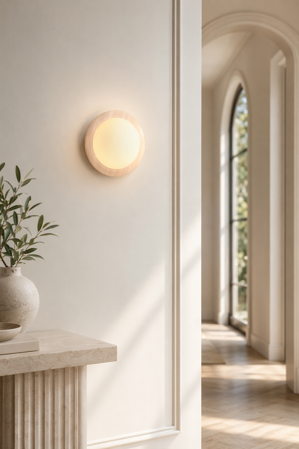 Modern Jade Ring Wall Sconce - 02 02-generated-hallway-scene