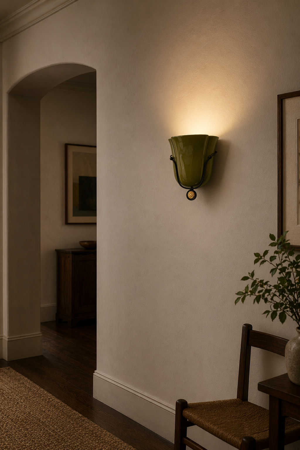 Modern Ceramic Vase Wall Sconce with Brass Accent - product image 07