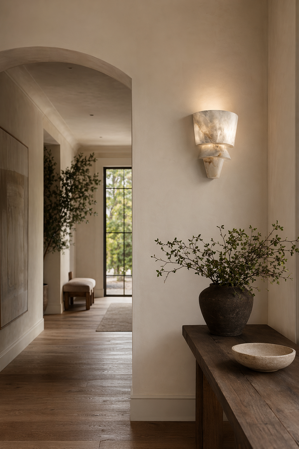 Modern Alabaster Tiered Wall Sconce - product image 02