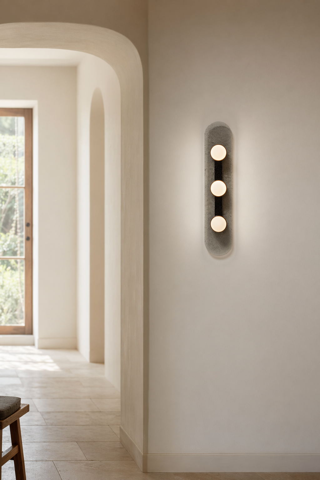 Modern Smoky Glass Linear Wall Sconce - generated main 02 02-hallway-wall-wide