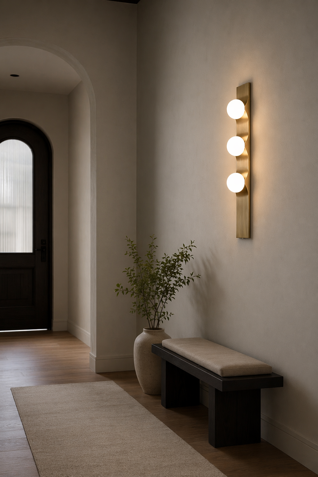 Modern Bronze Glass Globe Linear Wall Sconce - product image 04