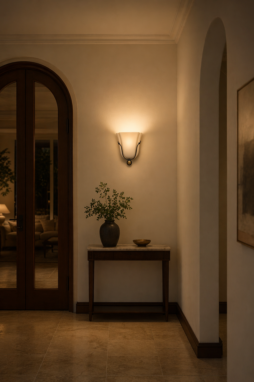Modern Ceramic Vase Wall Sconce with Brass Accent - product image 02