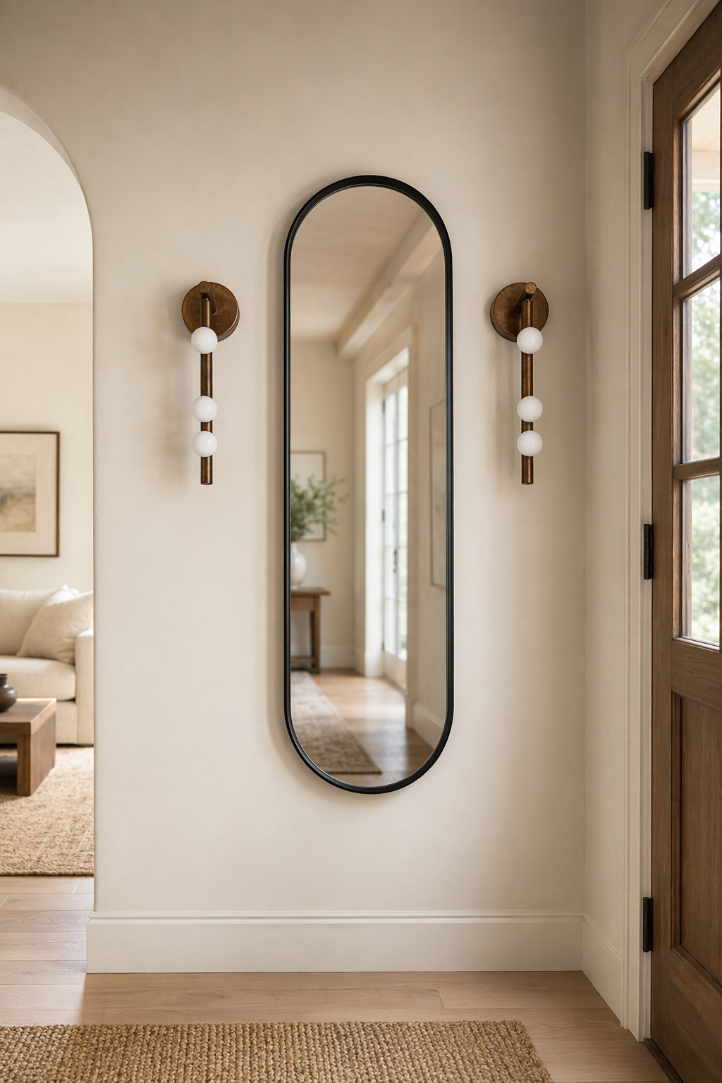 Modern Glass Globe Vertical Wall Sconce - generated main 02 02-hallway-wall-wide
