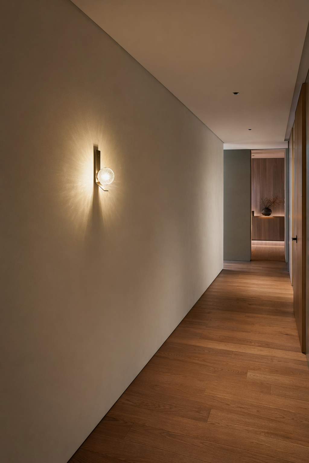 Modern Glass Globe Wall Sconce in Antique Brass - product image 03