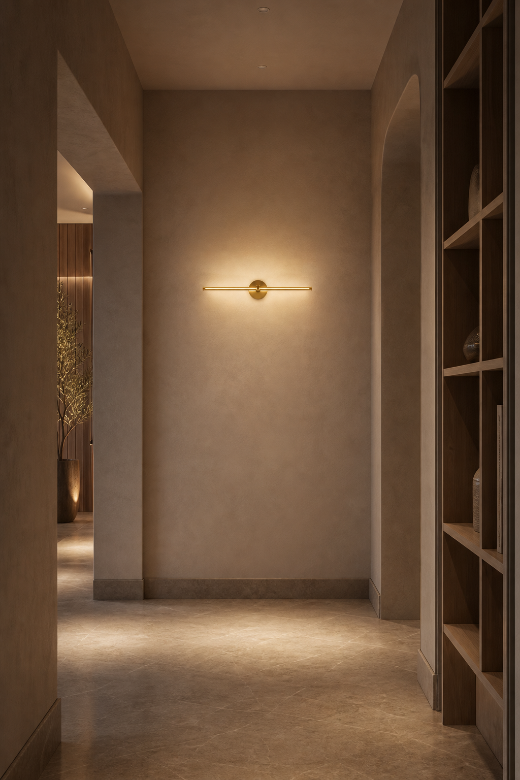 Modern Crystal Glass Linear Wall Sconce in Natural Brass - product image 08