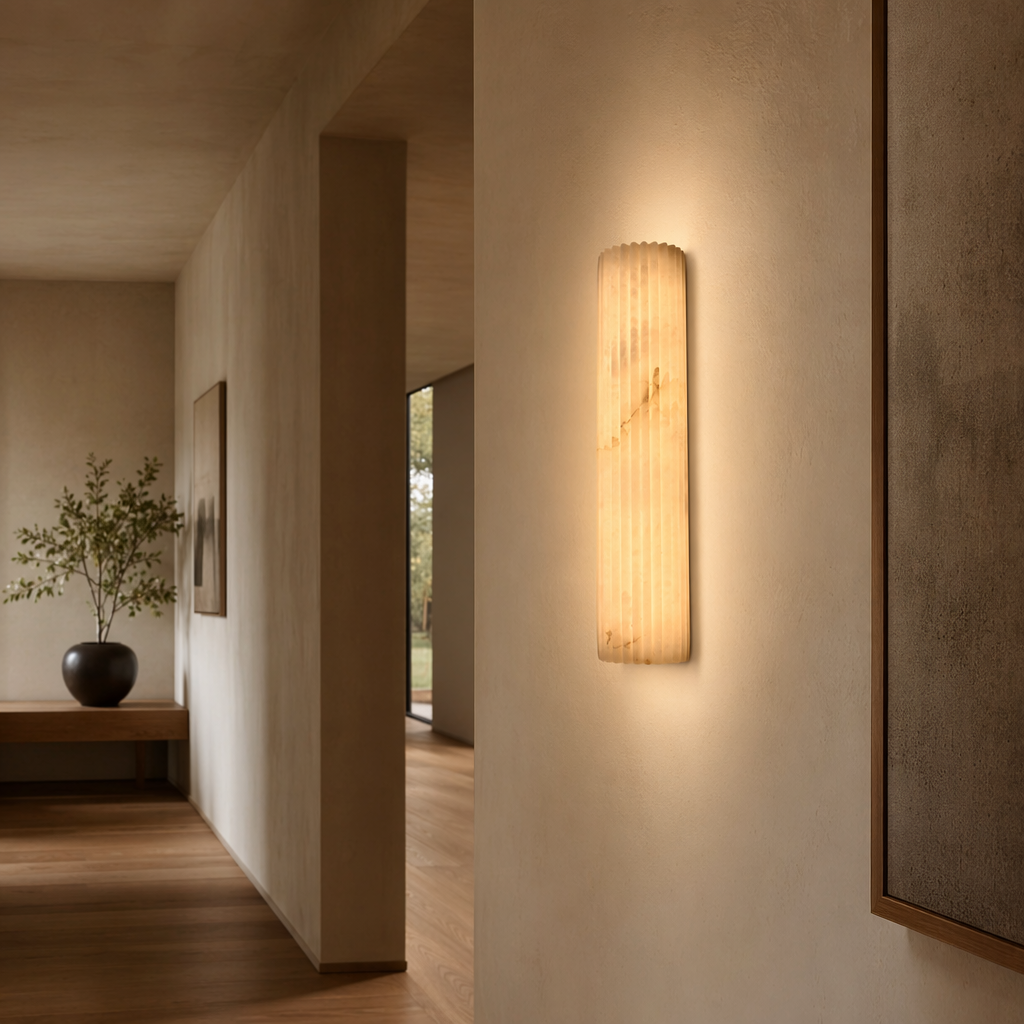 Modern Fluted Alabaster Wall Sconce - product image 02