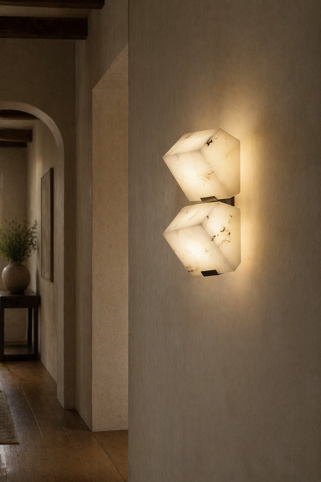 Modern Alabaster Geometric Wall Sconce - product image 05