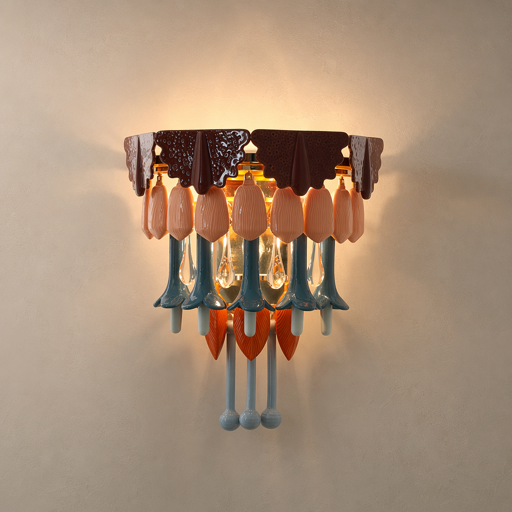 Colorful Ceramic Floral Wall Sconce - 02 02-hero-clean-greige