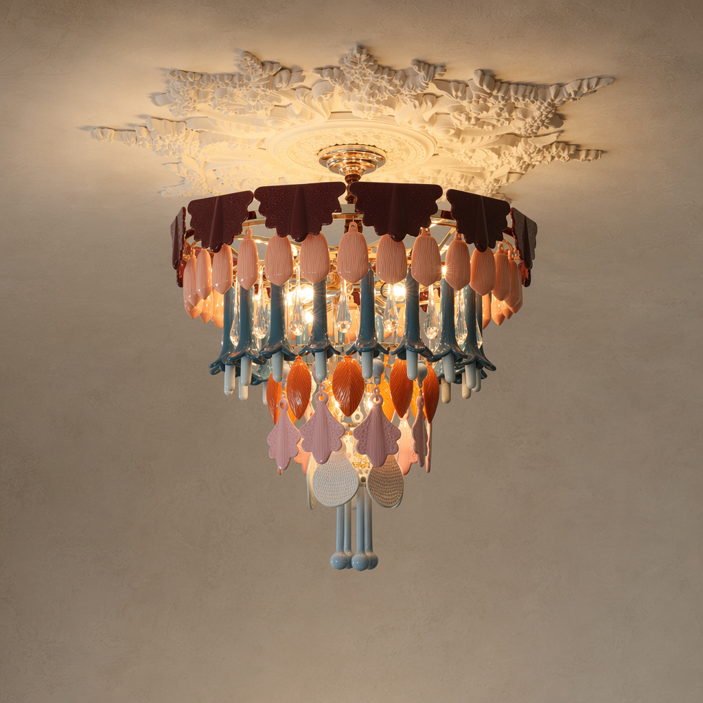 Colorful Ceramic Lily of the Valley Chandelier - 02 02-hero-clean-taupe