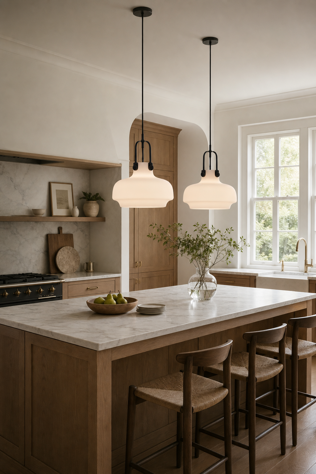 Modern Glass Dome Pendant Light - generated workflow 02 02-kitchen-island-wide-daylight