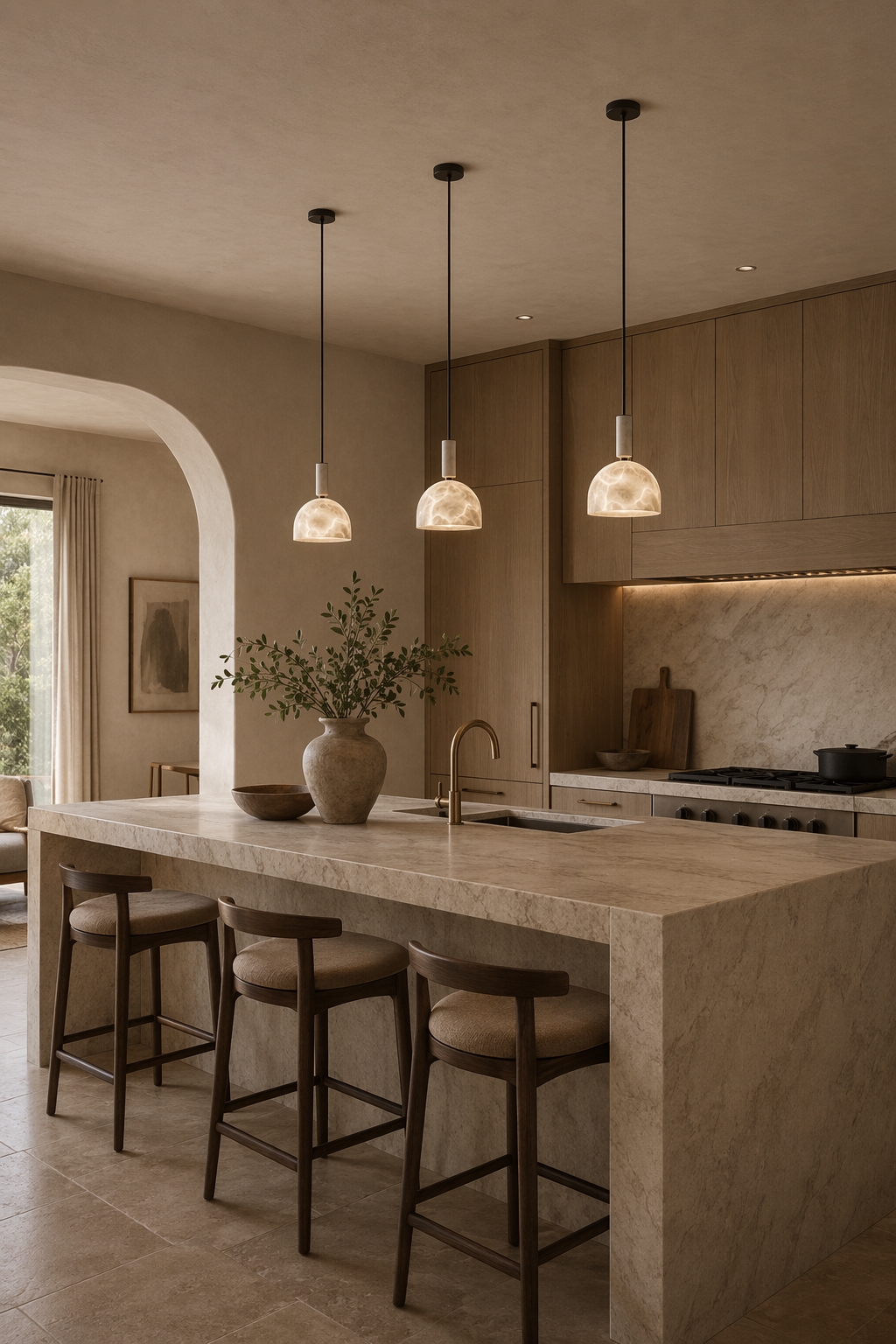 Modern Alabaster Dome Pendant Light in White - product image 04