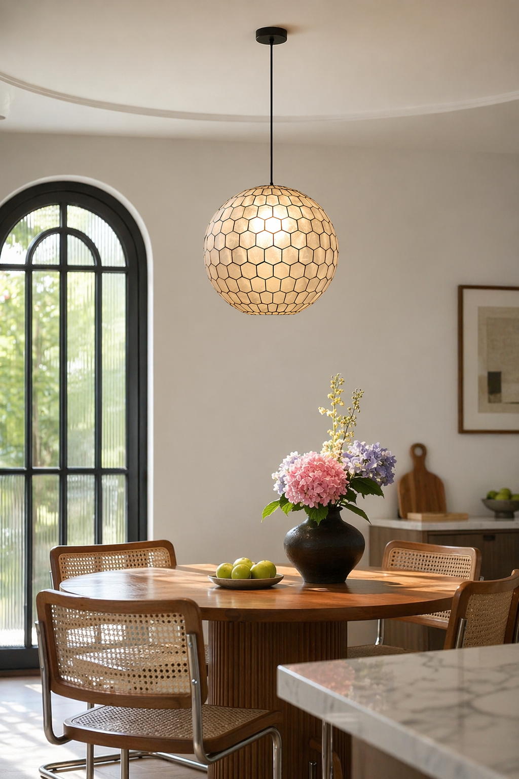 Modern Capiz Honeycomb Globe Pendant Light - 02 02-kitchen-island-wide