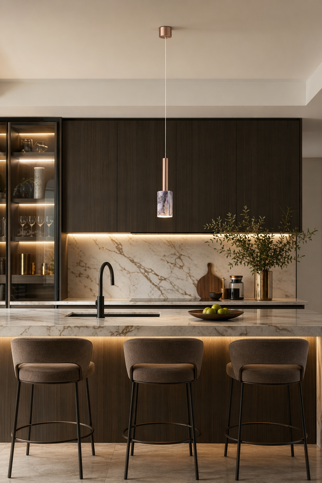 Modern Purple Crystal Cylinder Pendant Light - generated main 02 02-kitchen-island-wide