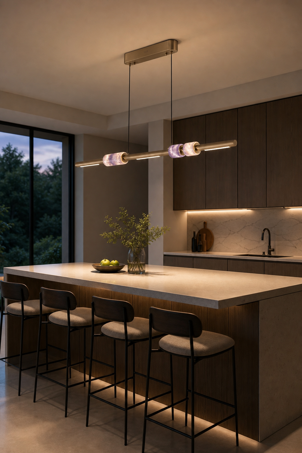 Modern Crystal Linear LED Island Chandelier - generated main 02 02-kitchen-island-wide