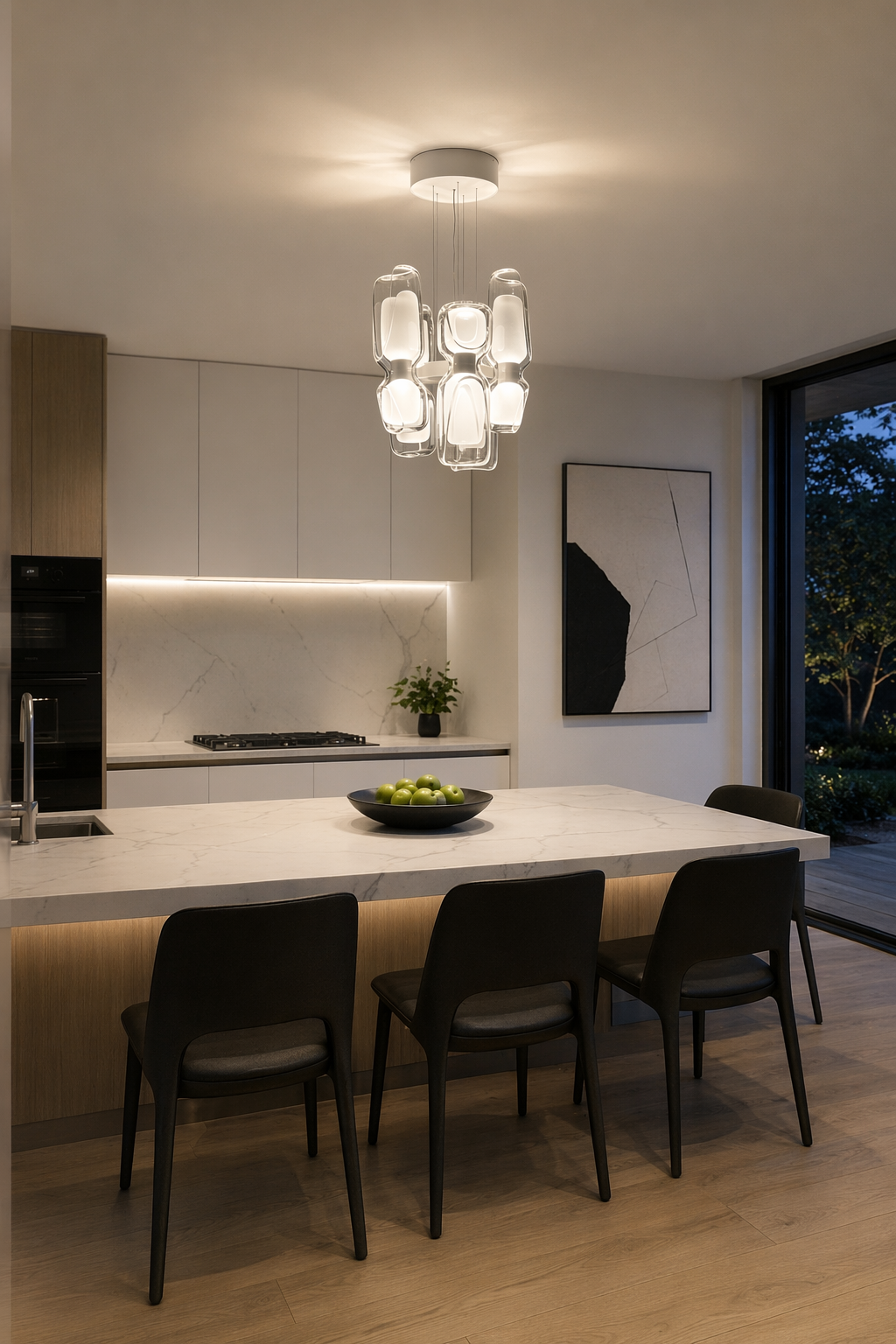 Modern Glass Petal Cluster Chandelier - generated main 02 02-kitchen-or-dining-wide