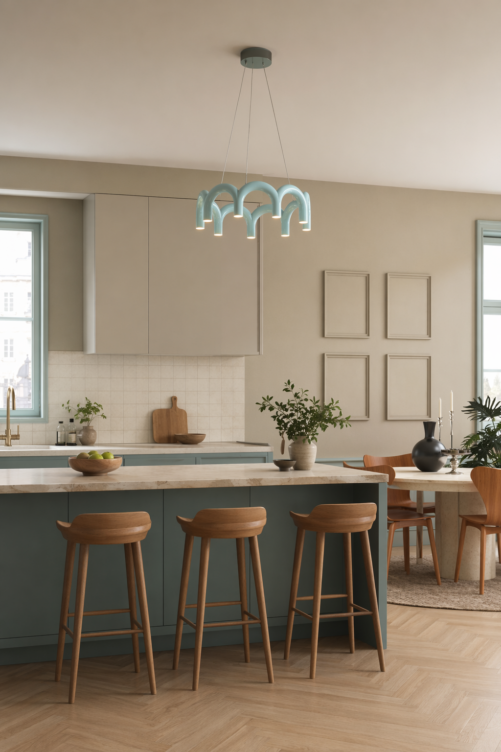 Colorful Arch Linear LED Pendant Light - generated main 02 02-kitchen-or-dining-wide