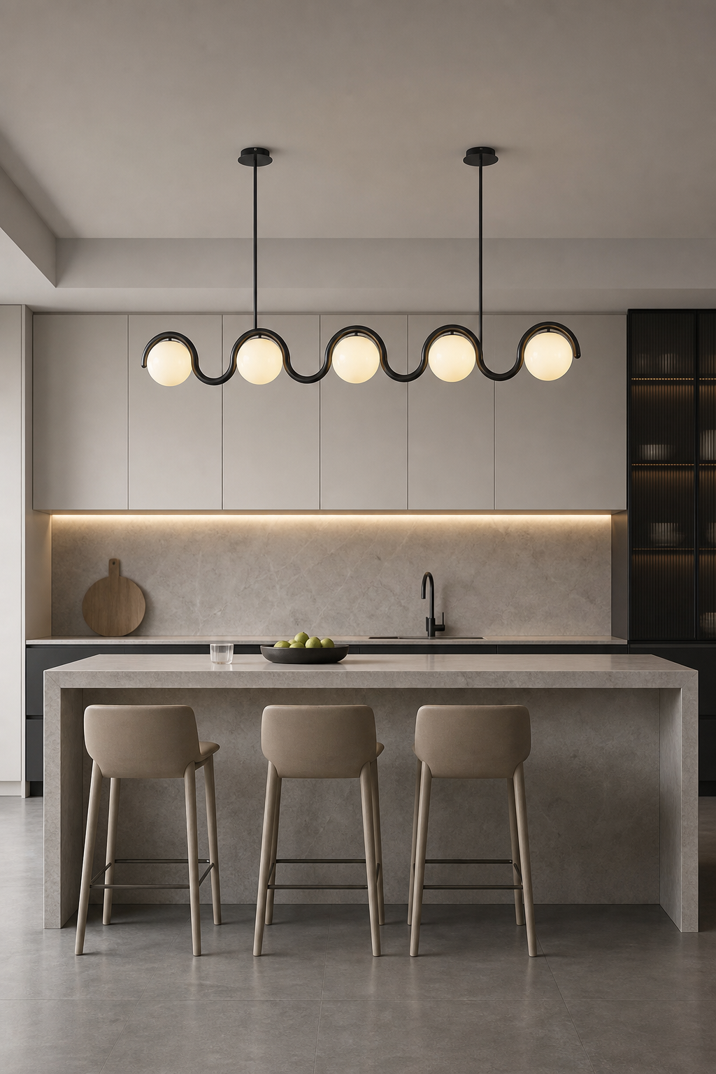 Colorful Wave Linear Globe Pendant Light - generated main 02 02-kitchen-or-dining-wide