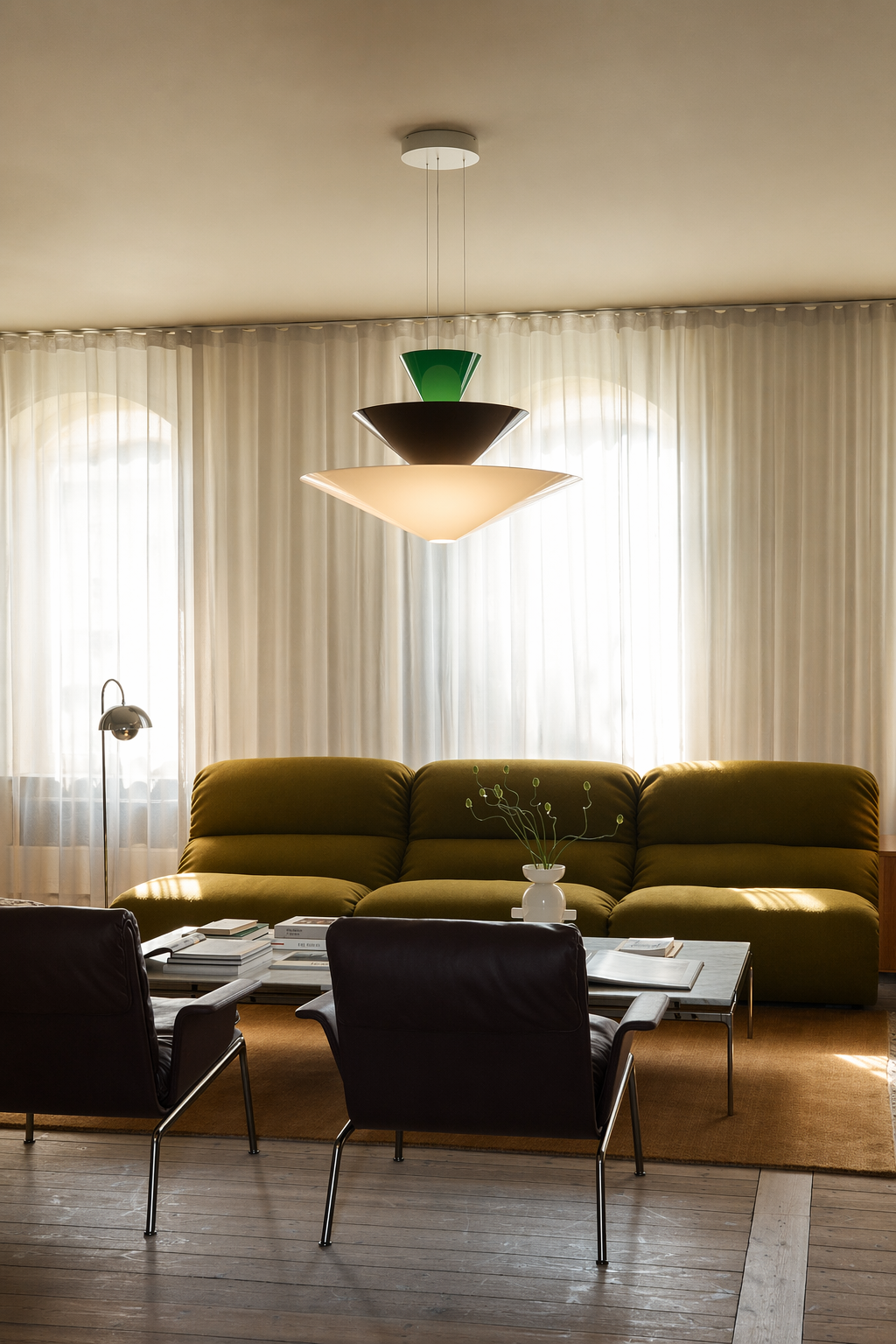 Modern Layered Cone Pendant Light - 02 02-living-room-sofa-wide
