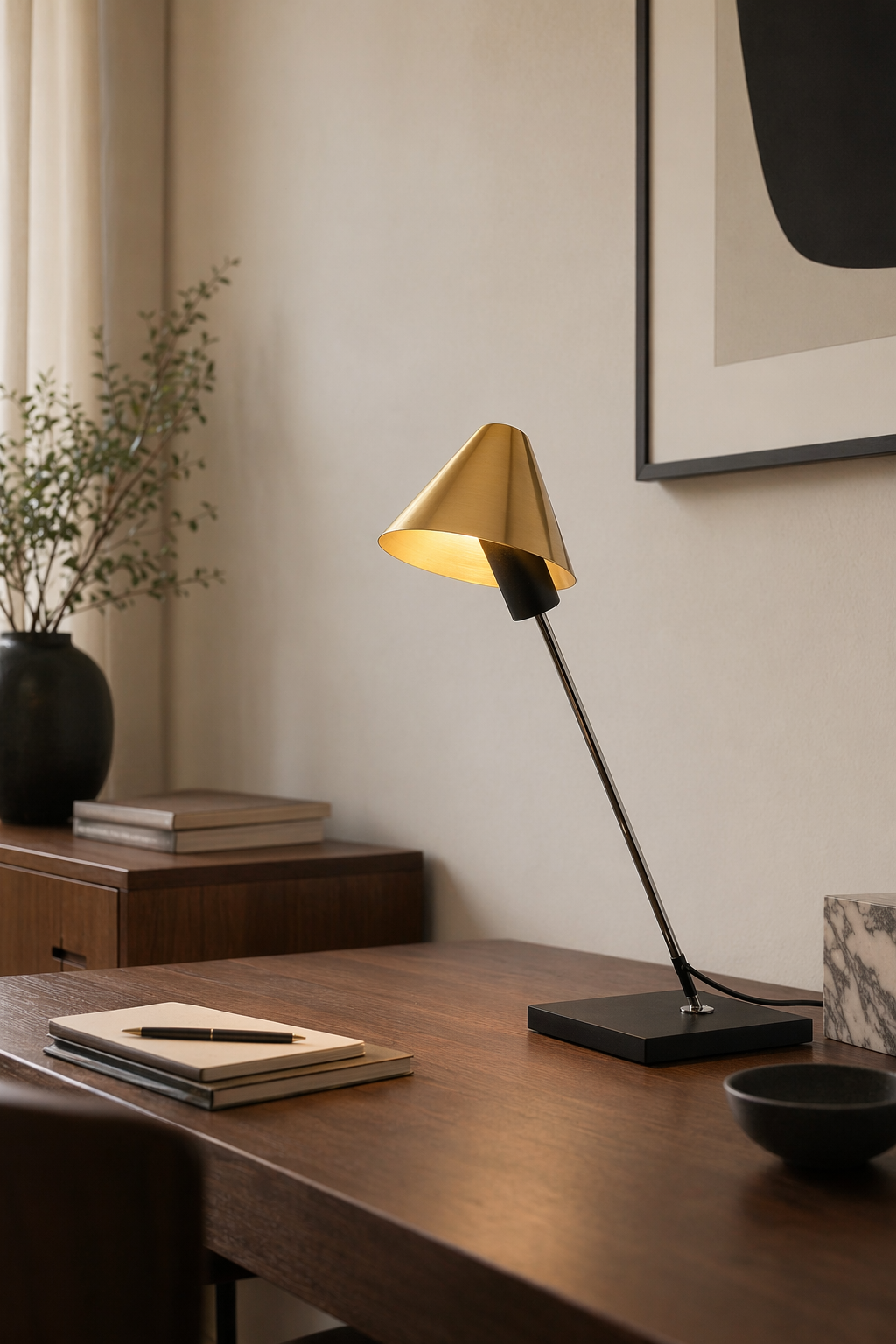 Modern Adjustable Cone Table Lamp - 02 02-minimal-desk-gold