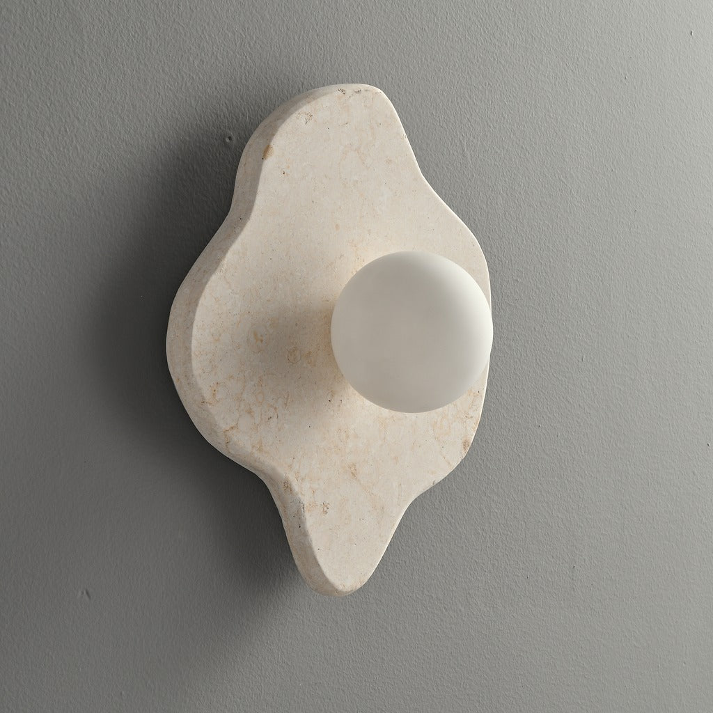 Modern Four-Lobed Stone Wall Sconce - 06 02-real-square-3-5--358