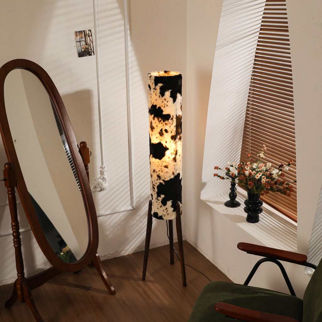 Modern Cowhide Cylinder Floor Lamp - 06 02-real-square-7M1A0197-1014