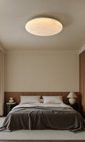Modern Mulberry Silk Ceiling Light in White - 02 02-round-scene-bedroom