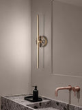 Modern Stone Disc Linear Wall Sconce in Natural Brass - 02 02-scene-bathroom