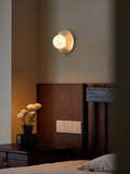 Modern Alabaster Globe Wall Sconce in Natural Brass - 02 02-scene-bedroom