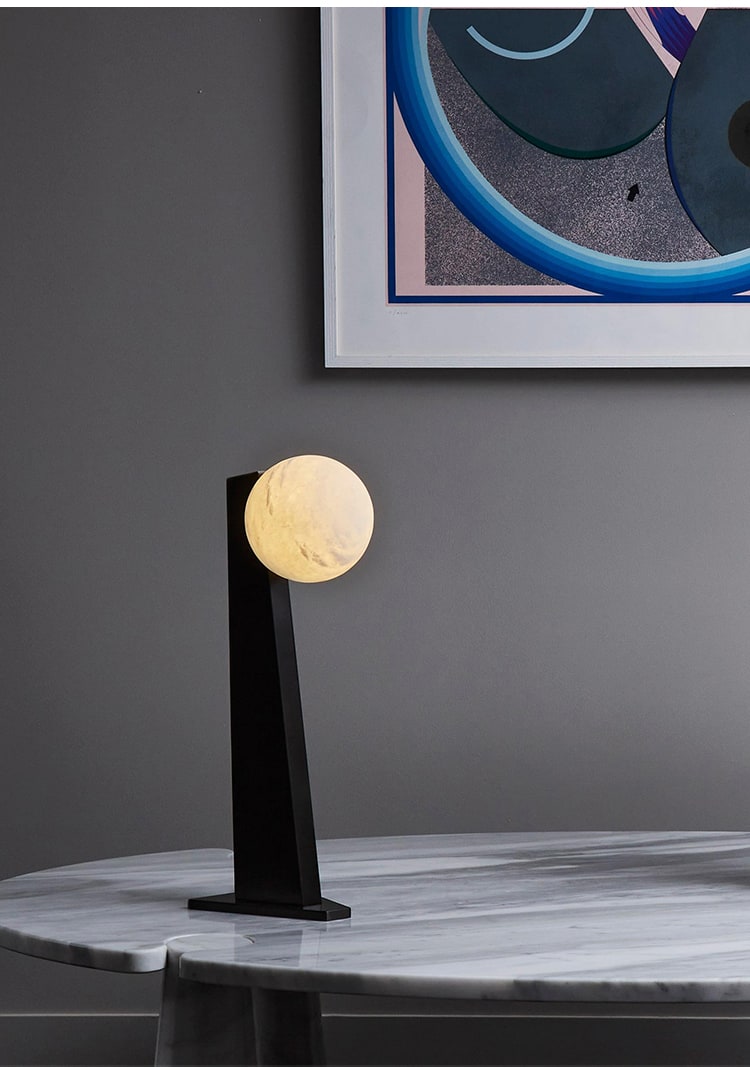 Modern Tapered Globe Table Lamp - 02 02-scene-black-alabaster-tapered-table-lamp-marble-table